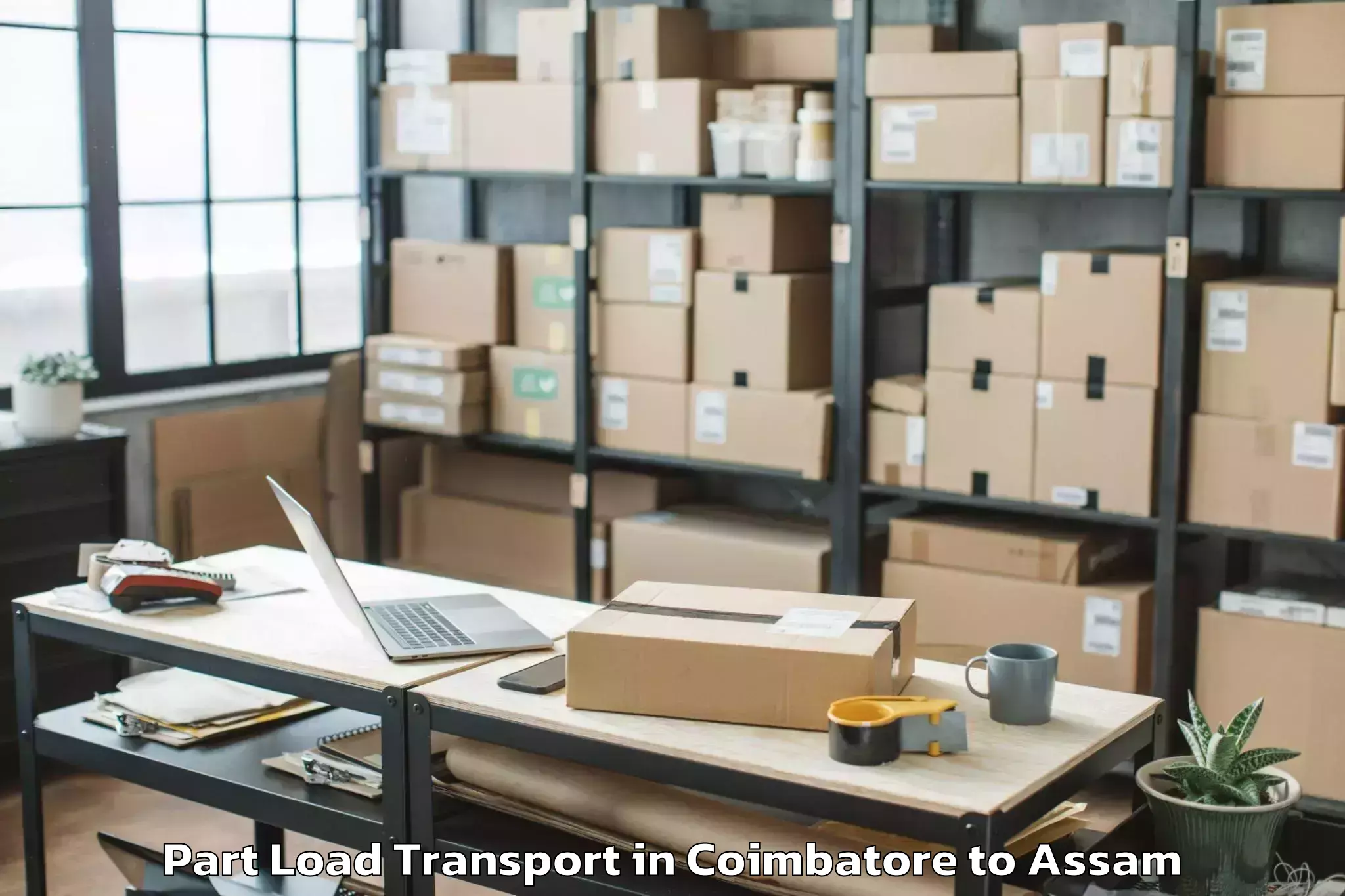 Book Coimbatore to Amguri Part Load Transport